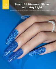 BURANO glitter gel texture close-up highlighting dense reflective particles for sparkle