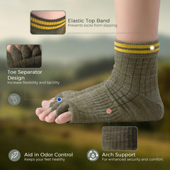 burning barefoot socks worn during yoga to show improved toe mobility benefit