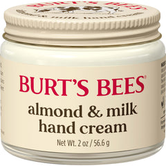 Burt's Bees front tube showing almond and milk hand cream for quick hydration