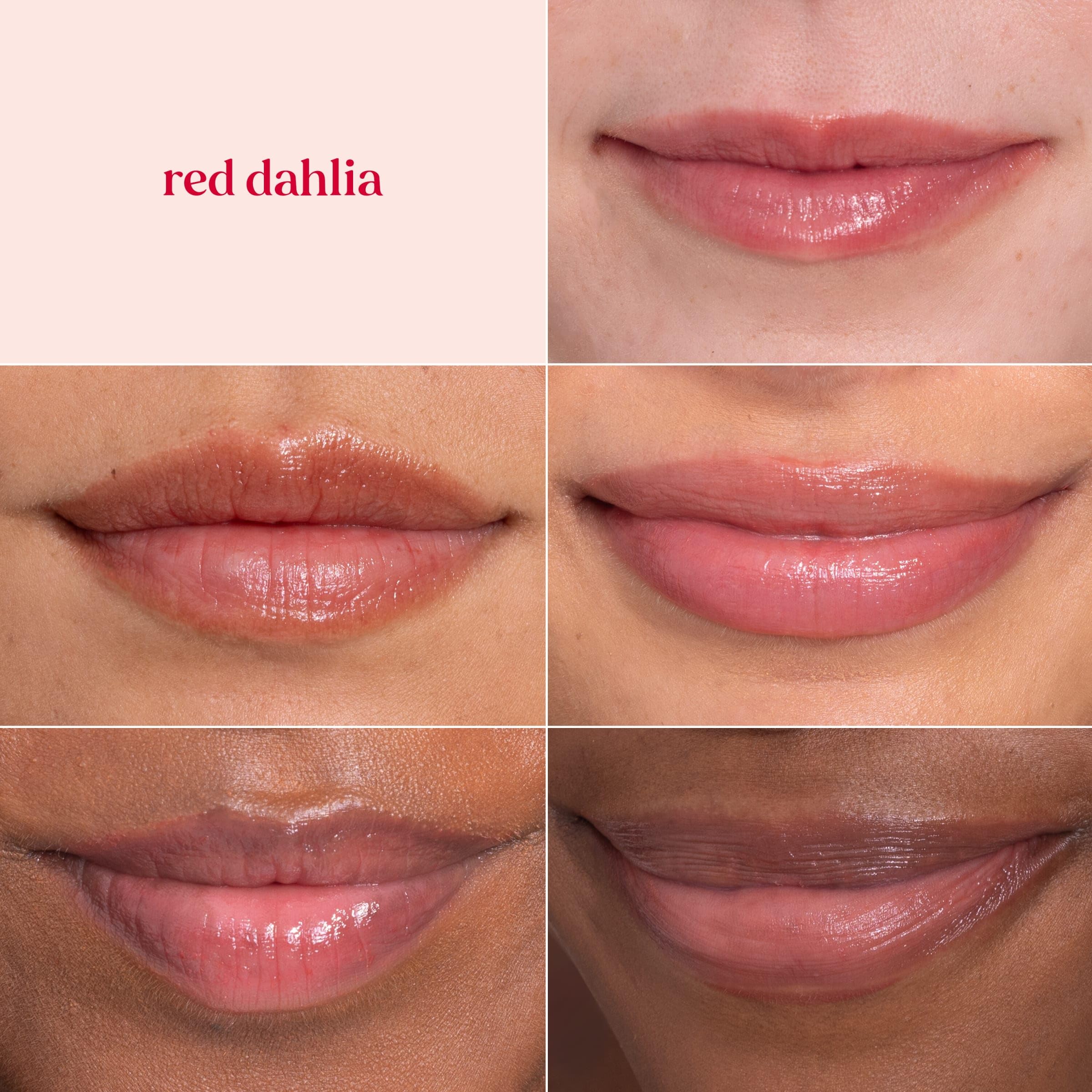 Burt's Bees applied on lips in natural light showing natural deep red tone