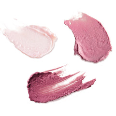 Burt's Bees tube applied on lips showing hydrated shine and subtle pink tint