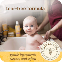 Burt's Bees bottle with pump dispensing wash for easy bath use