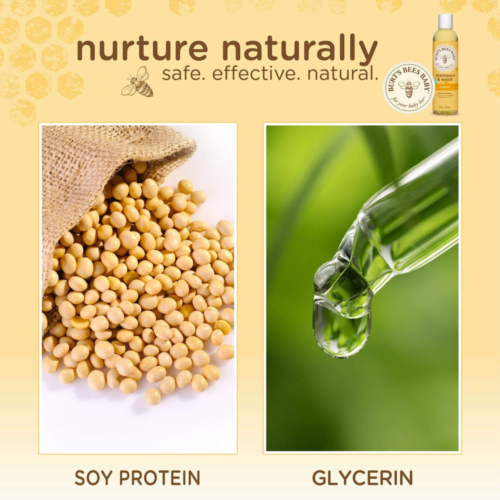 Burt's Bees bottle in hand showing 12 ounce size and scale