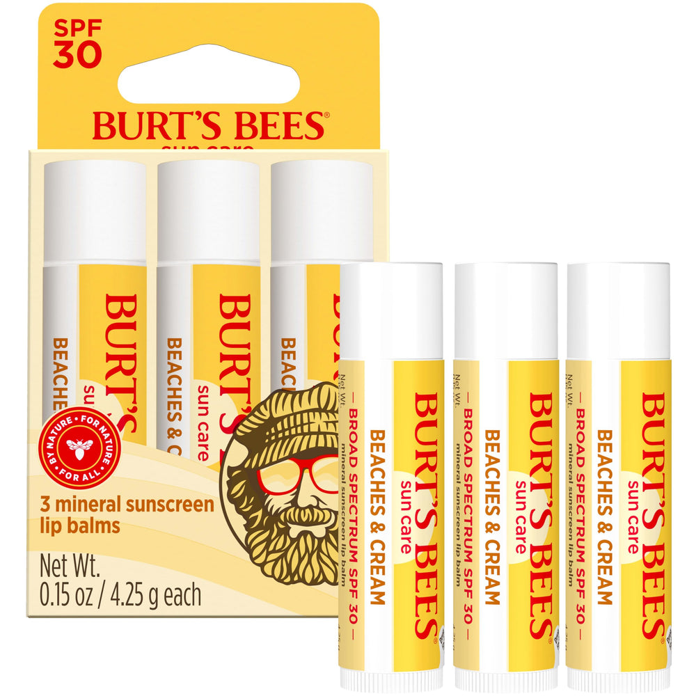 Burt's Bees ingredients display with shea butter and almond oil for nourishing benefit