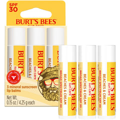 Burt's Bees ingredients display with shea butter and almond oil for nourishing benefit