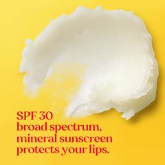 Burt's Bees balm texture swirl highlighting creamy hydration and non-greasy feel