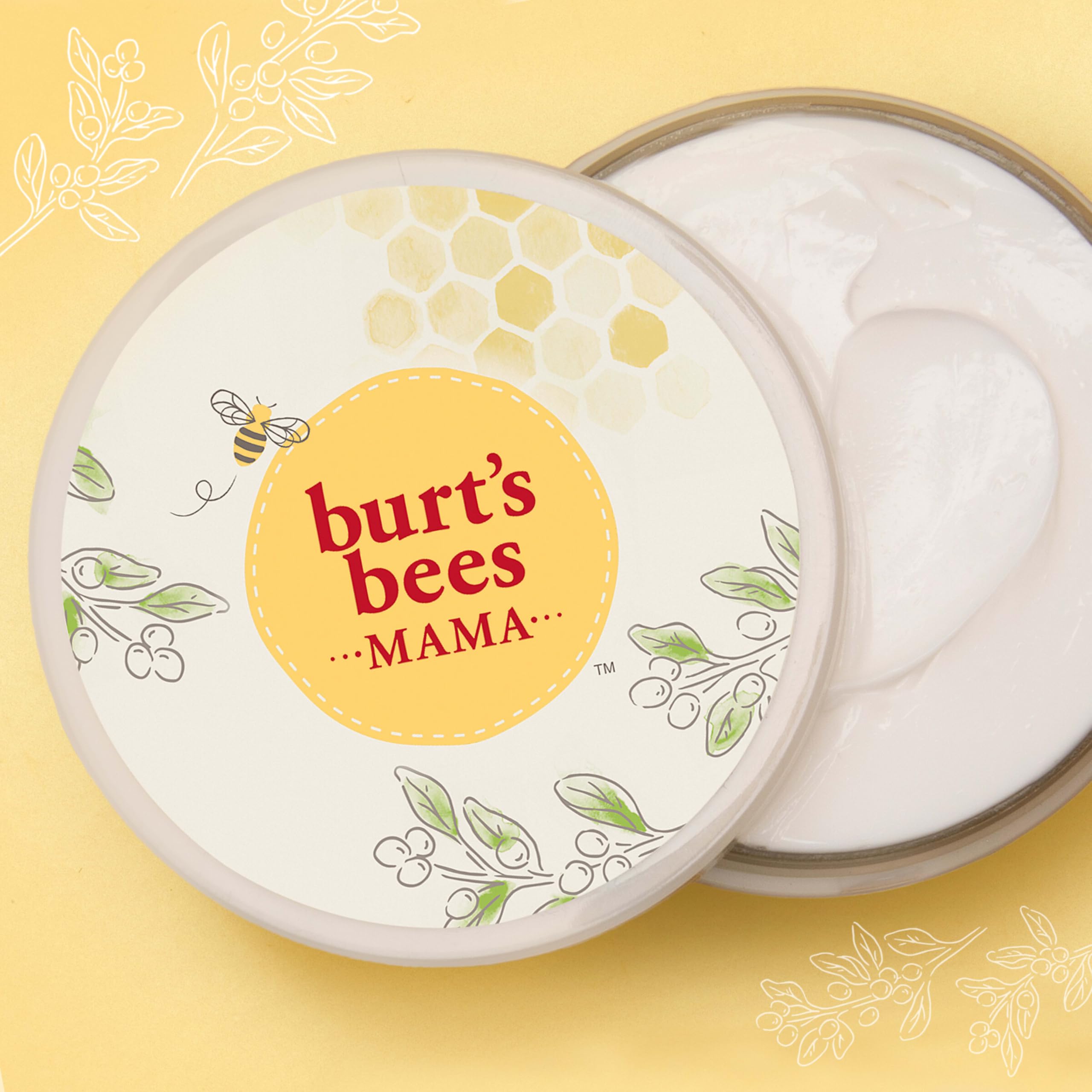 Burt's Bees tub on bathroom shelf in routine setup conveying daily use benefit