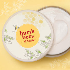 Burt's Bees tub on bathroom shelf in routine setup conveying daily use benefit