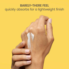 Burt's Bees applying boosted lotion on forearm to demonstrate quick absorption