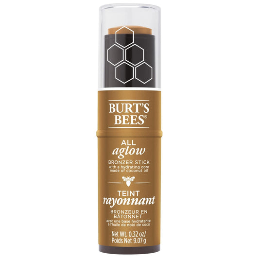 Burt's Bees bronzer stick twisted up revealing product tip for precise application