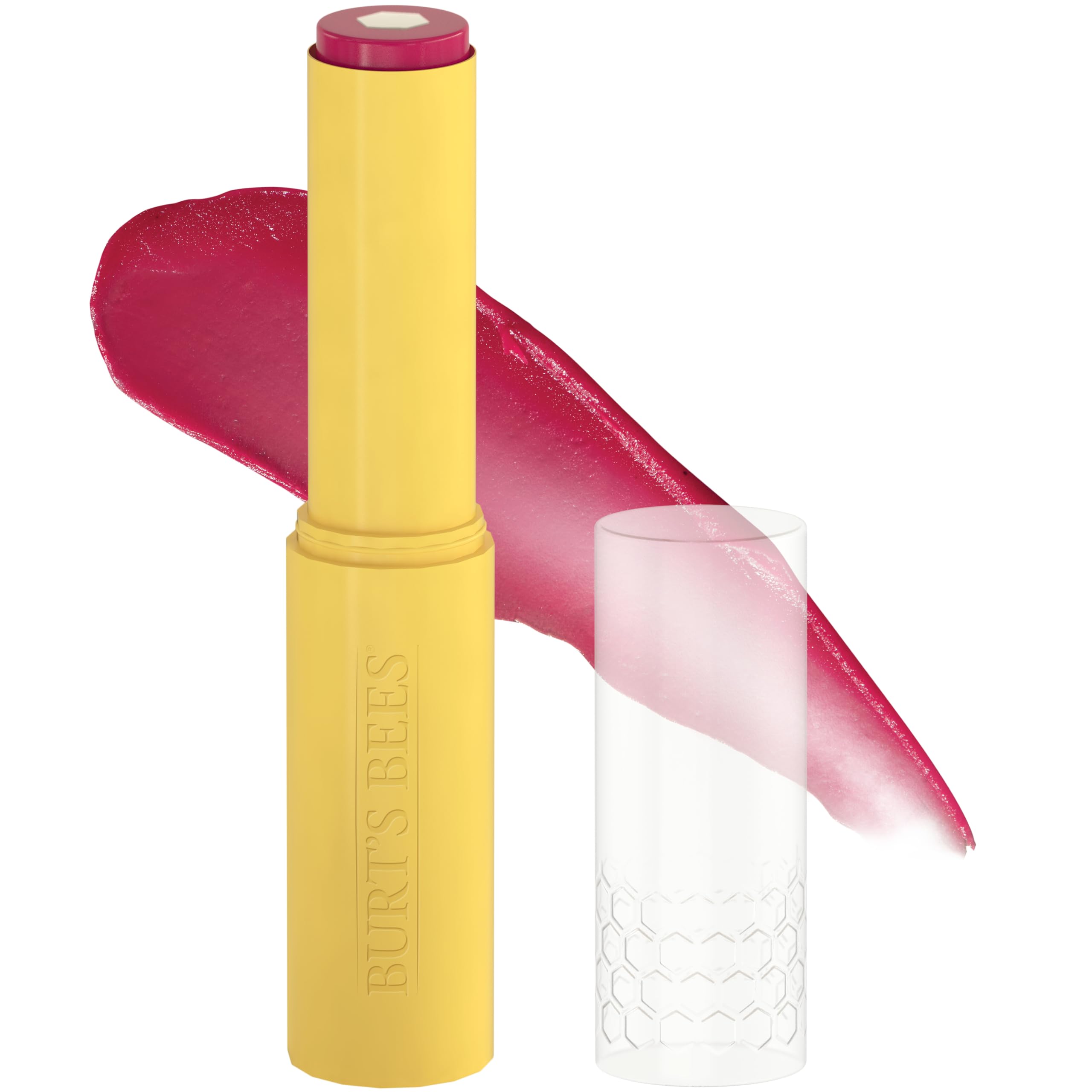 Burt's Bees front tube Cheeky Cherry showing compact design and easy application