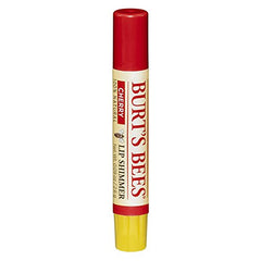 Burt's Bees cherry lip shimmer tube front view showing compact portable shine