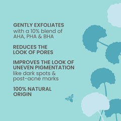 Burt's Bees closeup label highlighting key acids and clean ingredients benefit