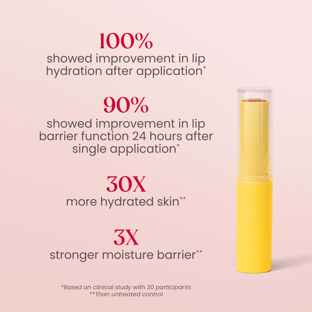 Burt's Bees application outdoors showing easy no-mirror use during a busy day
