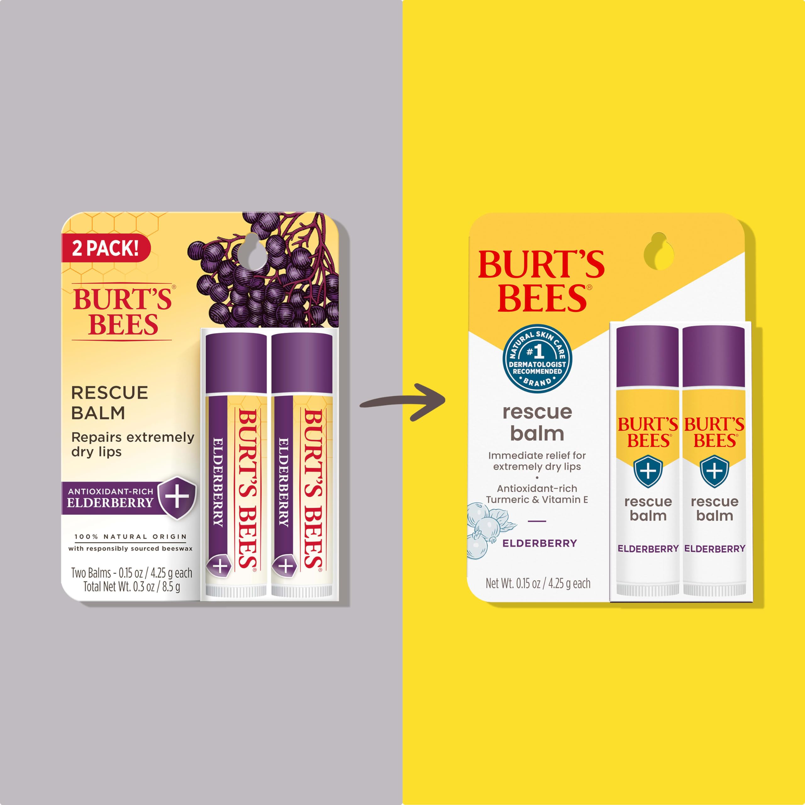 Burt's Bees elderberry close-up texture of balm highlighting smooth, moisturizing finish