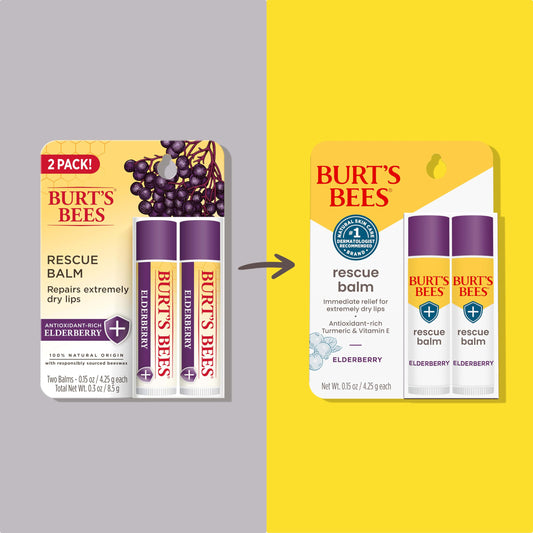 Burt's Bees elderberry close-up texture of balm highlighting smooth, moisturizing finish