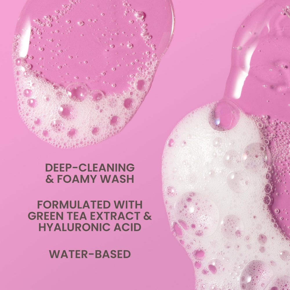 Burt's Bees foam on hand illustrating airy lather and gentle cleansing