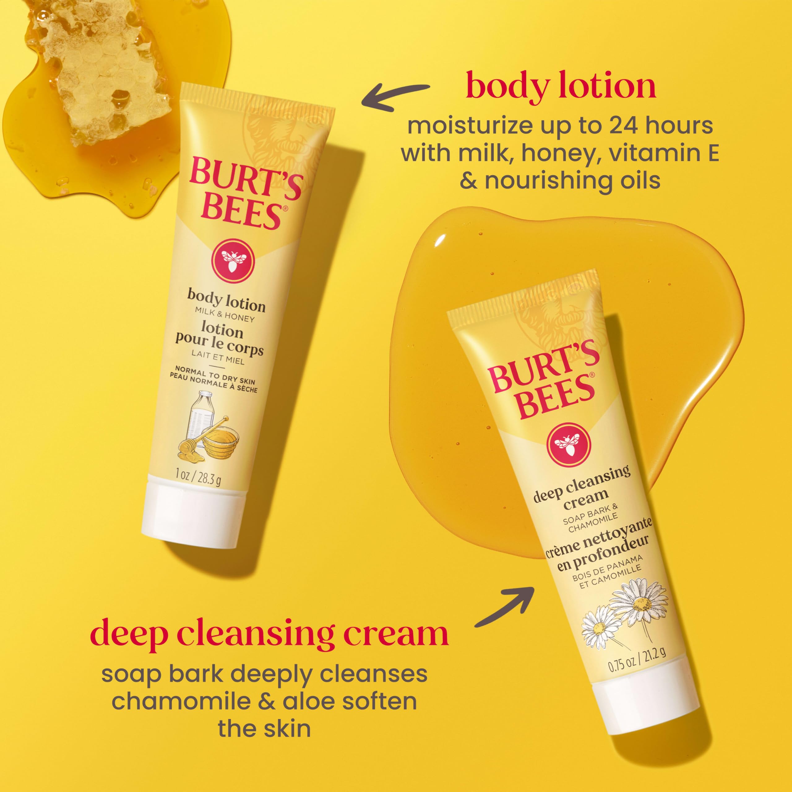 Burt's Bees foot cream tube being squeezed showing softening rough heels benefit