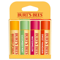 Burt's Bees front packaging showing four-flavor value pack for easy selection