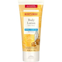 Burt's Bees front packaging shows milk and honey benefits