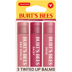 Burt's Bees front packaging showing three tubes and practical value