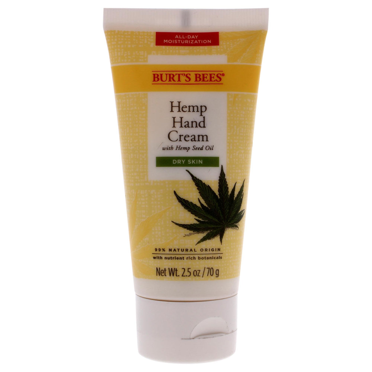 Burt's Bees front packaging showing 2.5 oz tube and scent, convenient hydration