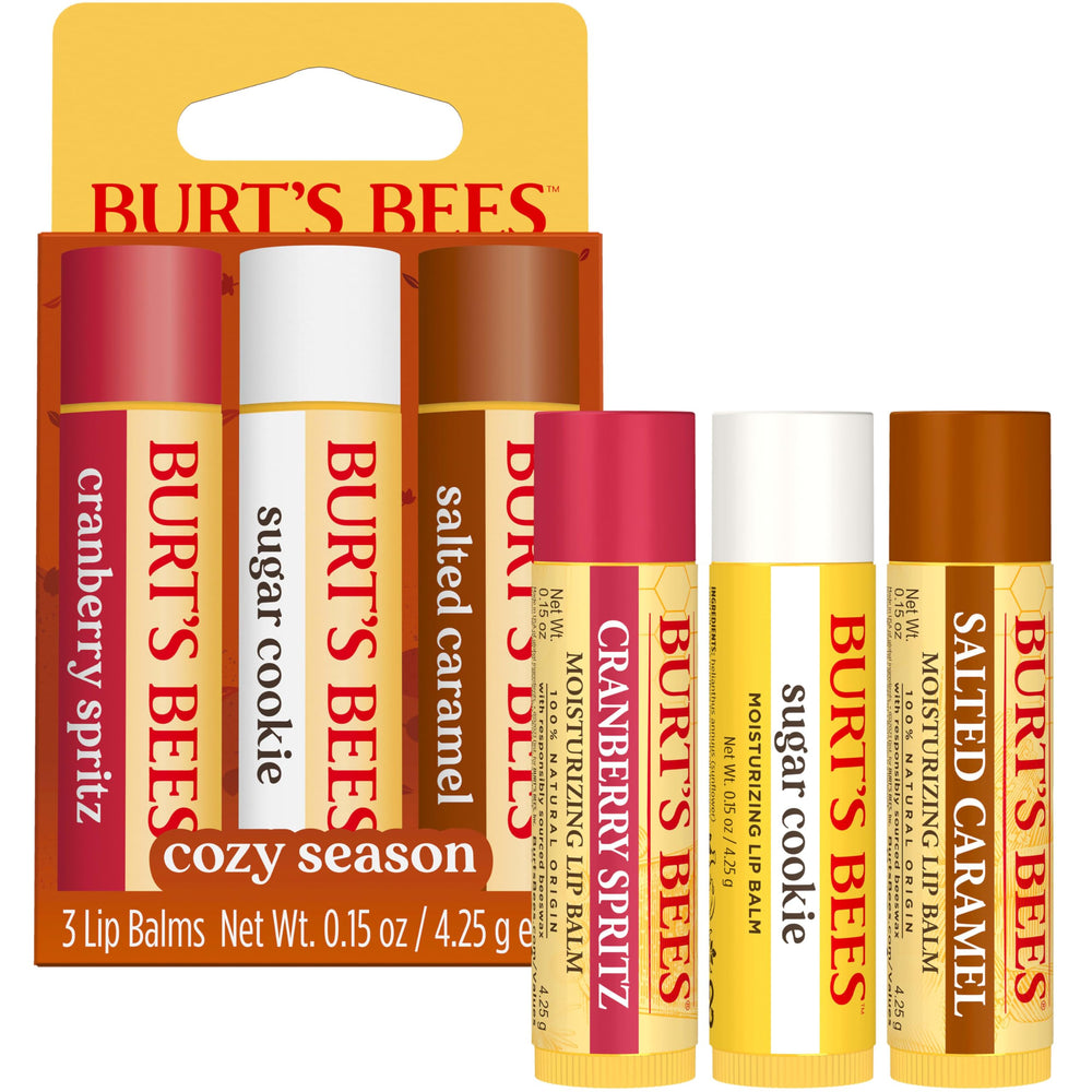 Burt's Bees set staged in a holiday gift basket showing gifting convenience