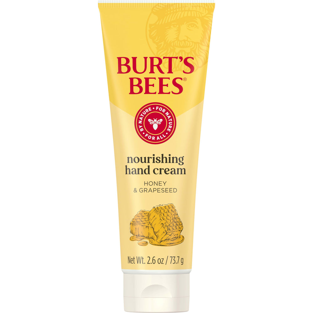 Burt's Bees front packaging showing 2.6 oz tube and branding benefit
