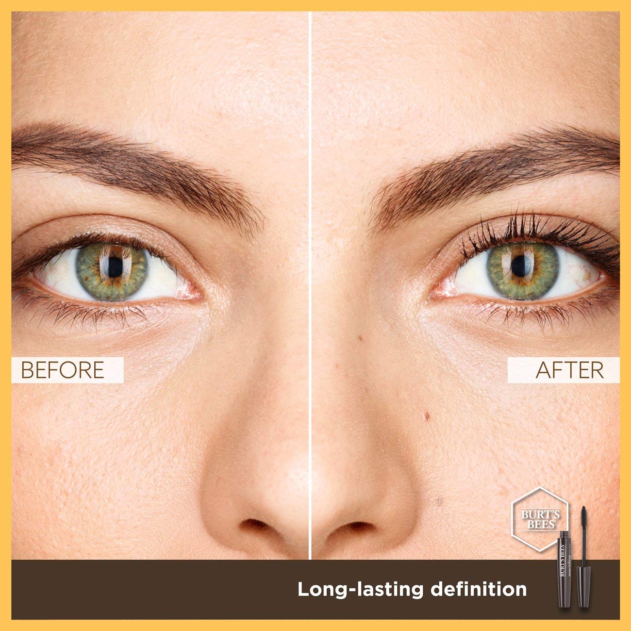 Burt's Bees jojoba ingredient jar illustrating conditioning benefits for lashes