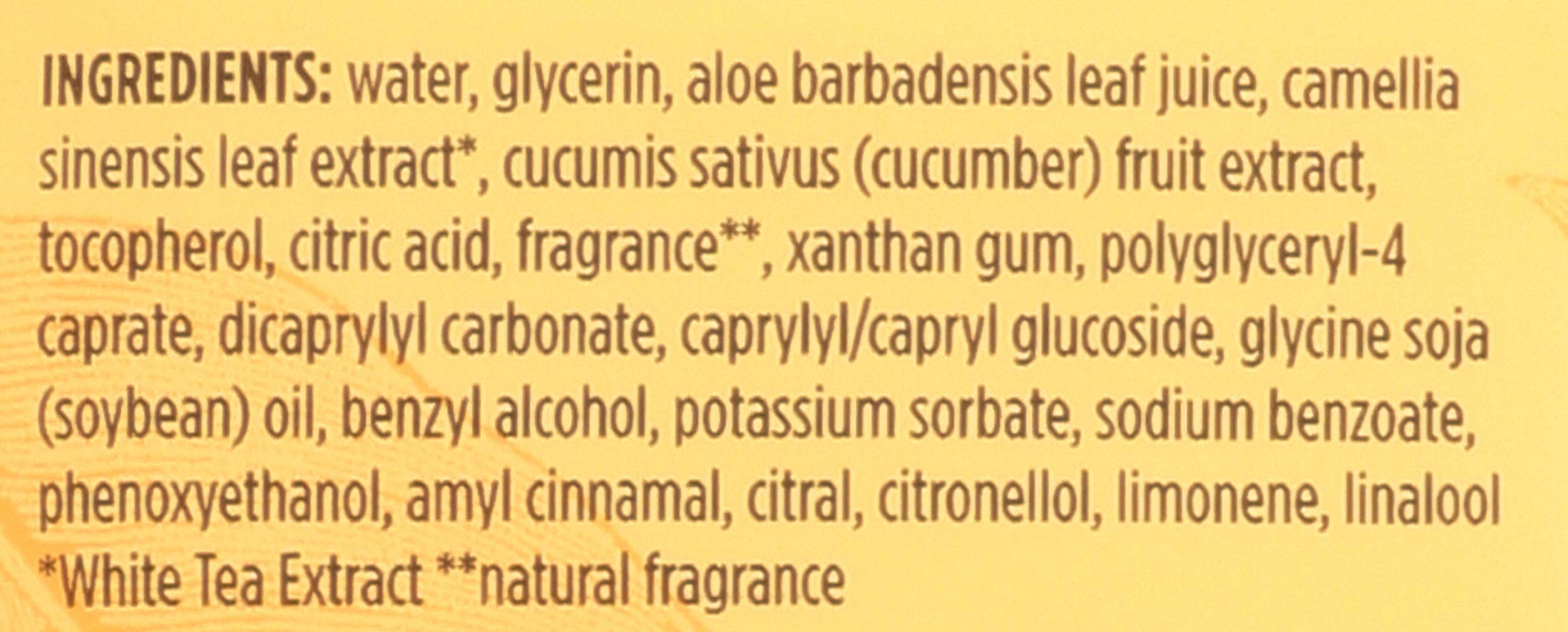 Burt's Bees white tea ingredient image highlighting natural botanicals