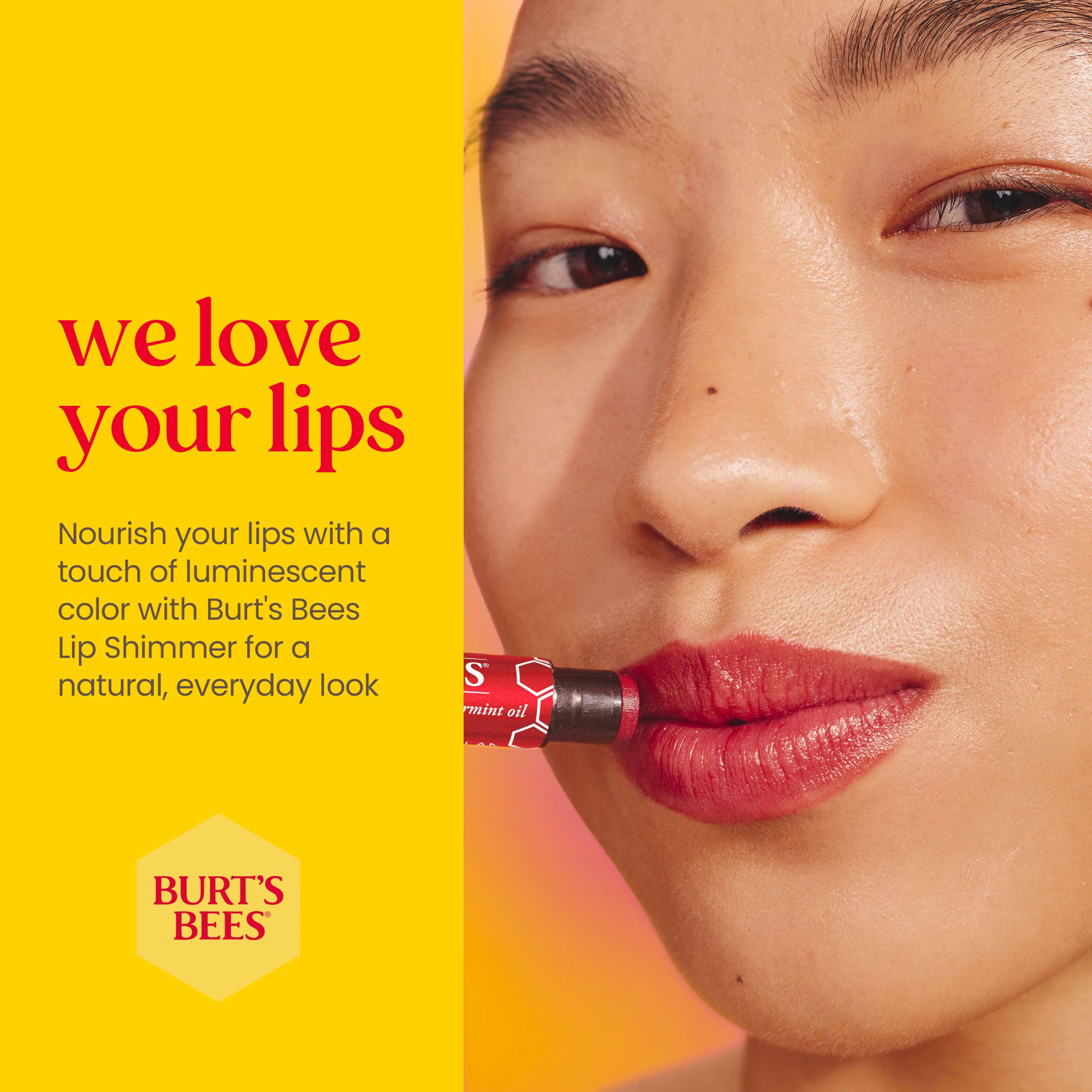 Burt's Bees ingredients close-up with shea butter and beeswax for moisturize