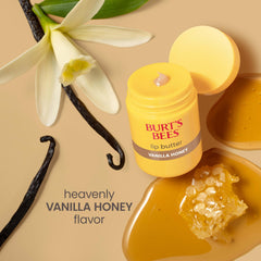 Burt's Bees ingredients display shea, mango butters, and beeswax benefits