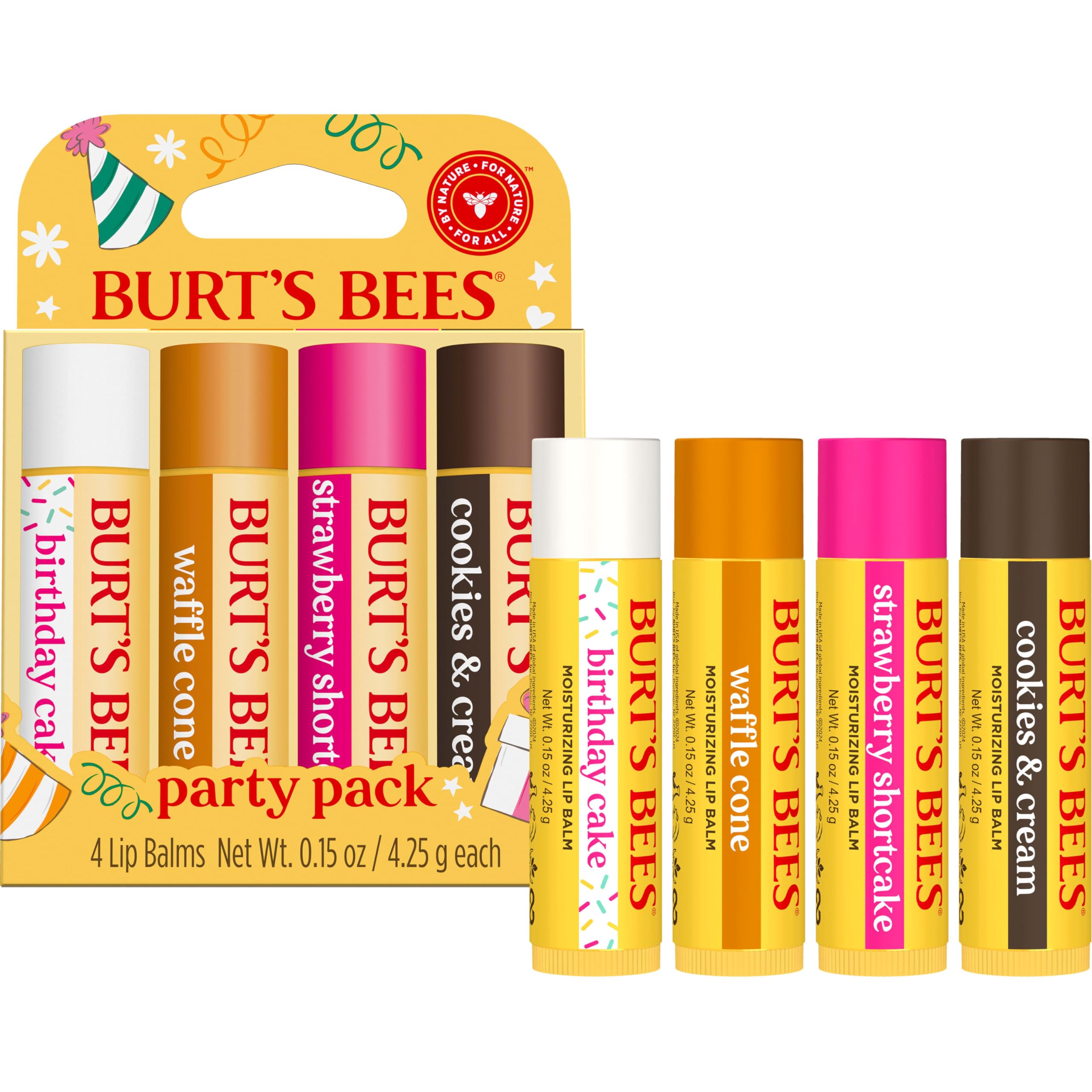 Burt's Bees label ingredients closeup showing natural origin ingredients and transparency