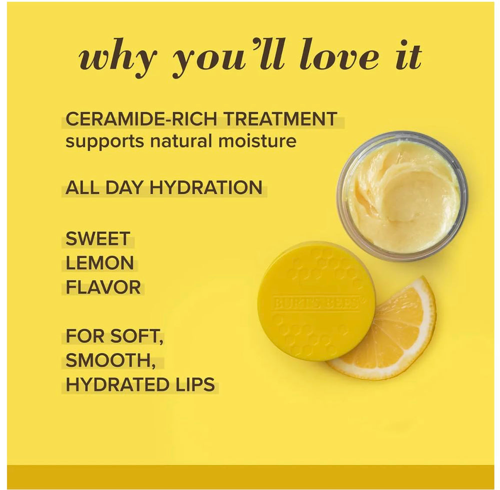 Burt's Bees texture close-up revealing smooth balm for hydrating and nourishing lips