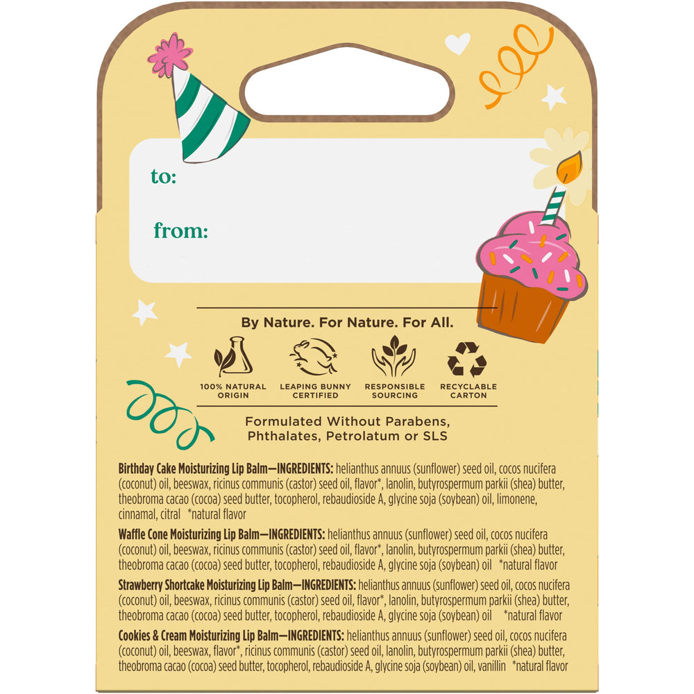 Burt's Bees lifestyle birthday gift scene showing set as ready-to-give present