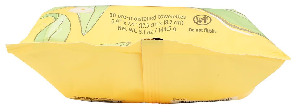 Burt's Bees towelettes in a travel bag for on-the-go refreshment