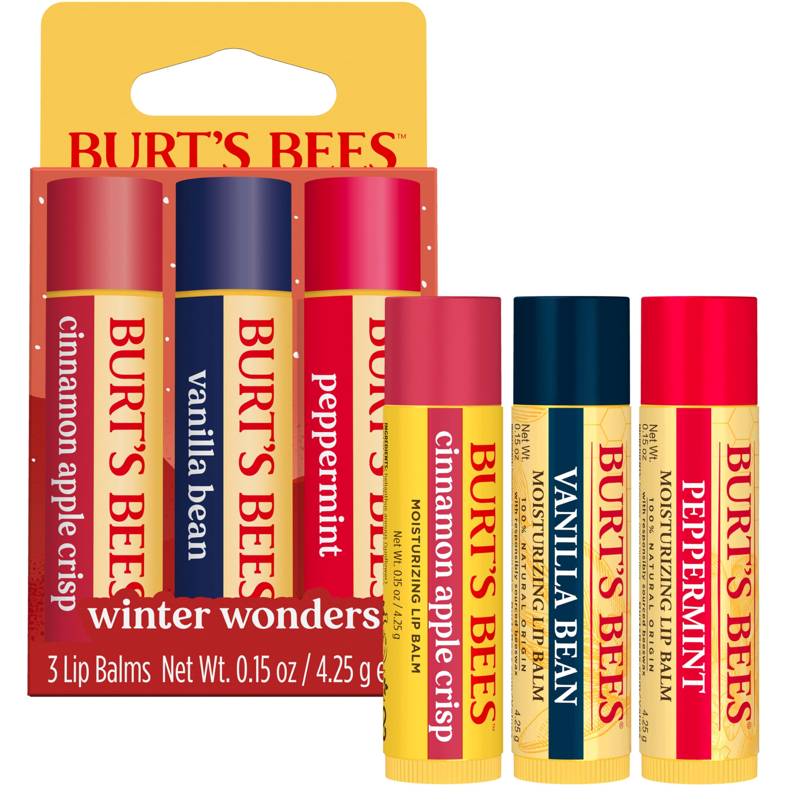 Burt's Bees balm used outdoors in winter showing protection and comfortable wear