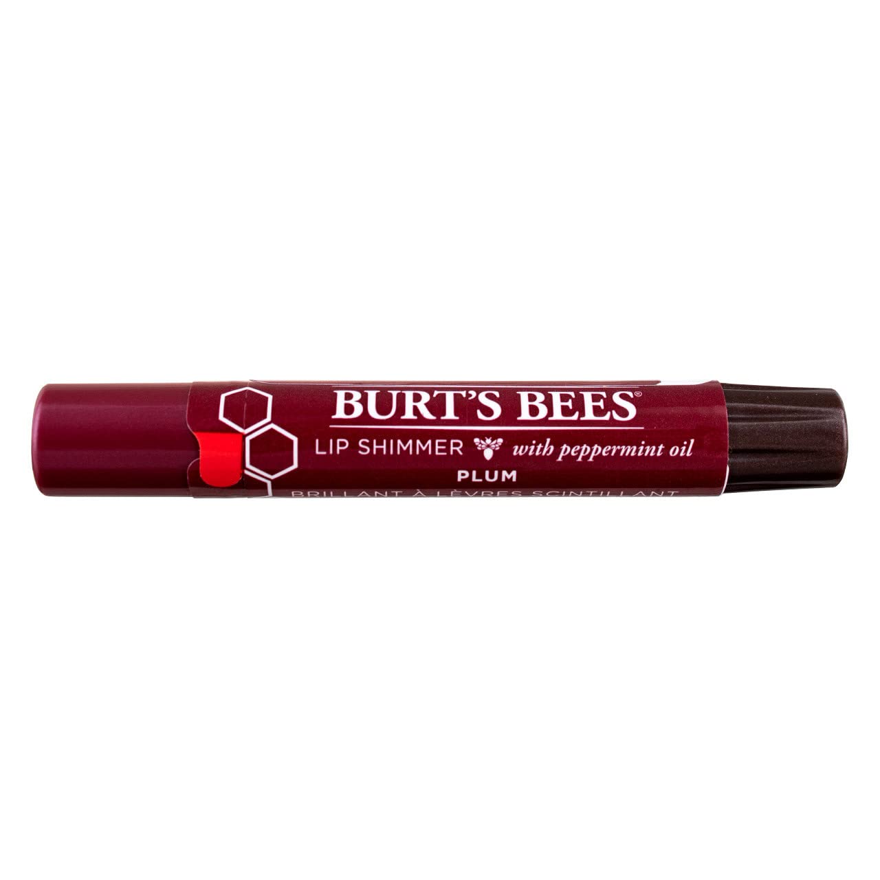 Burt's Bees balm texture close-up revealing plum sheen and nourishing oils for soft lips