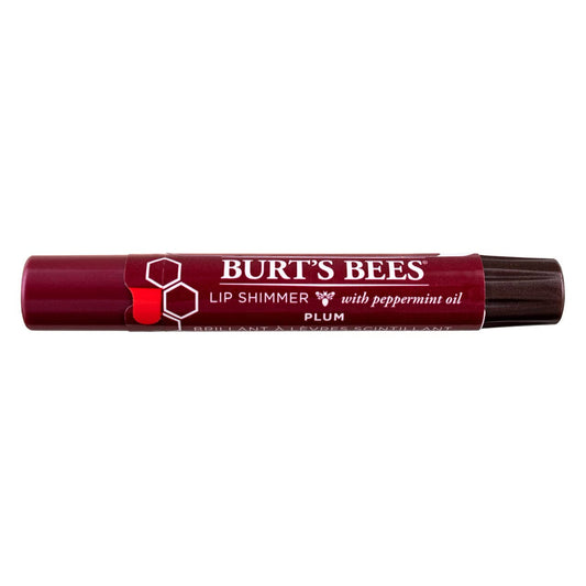 Burt's Bees balm texture close-up revealing plum sheen and nourishing oils for soft lips