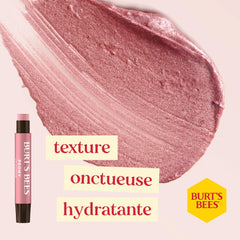 Burt's Bees lip shimmer tube close-up showing applicator and finish benefit