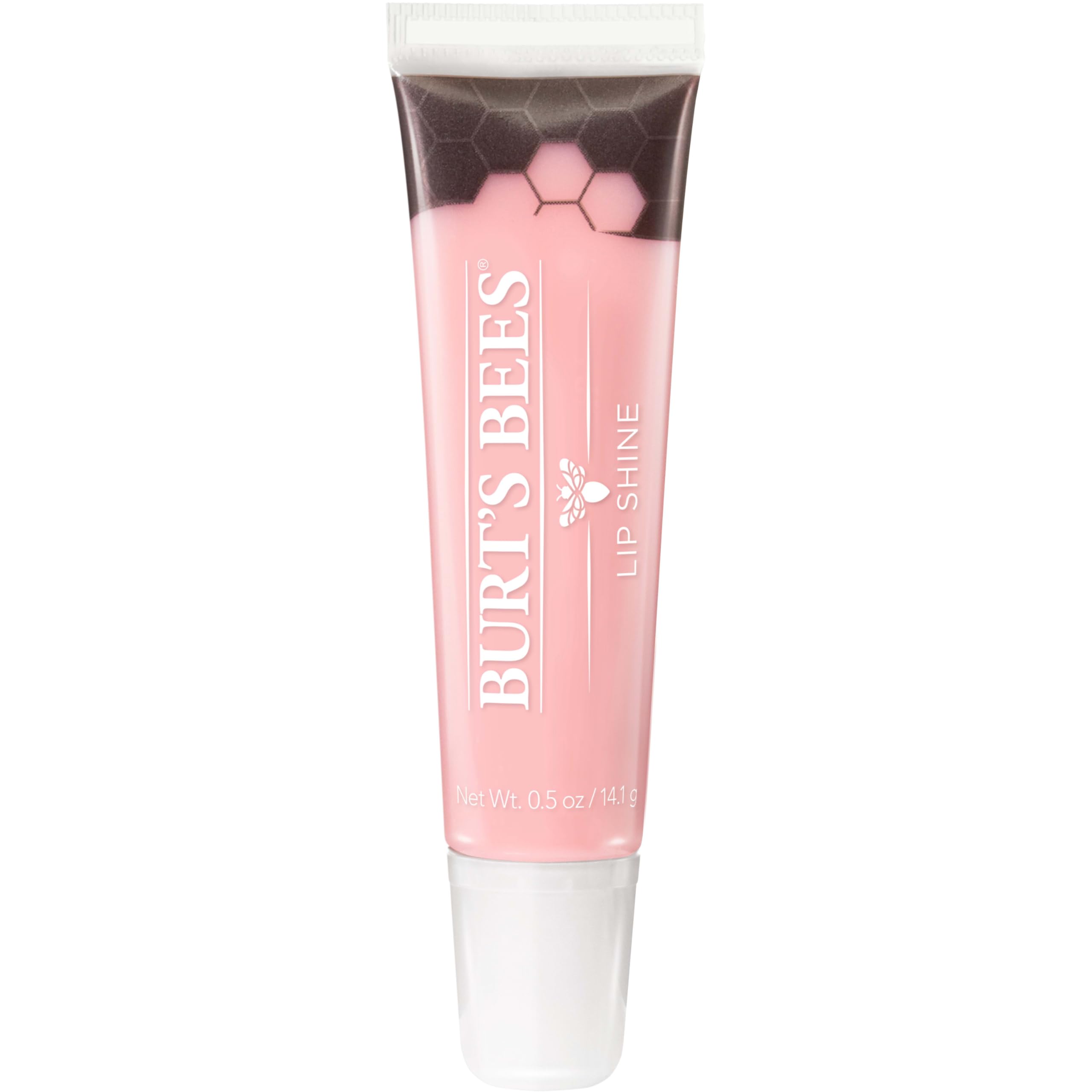 Burt's Bees tube front view showing Whisper shade and glossy finish