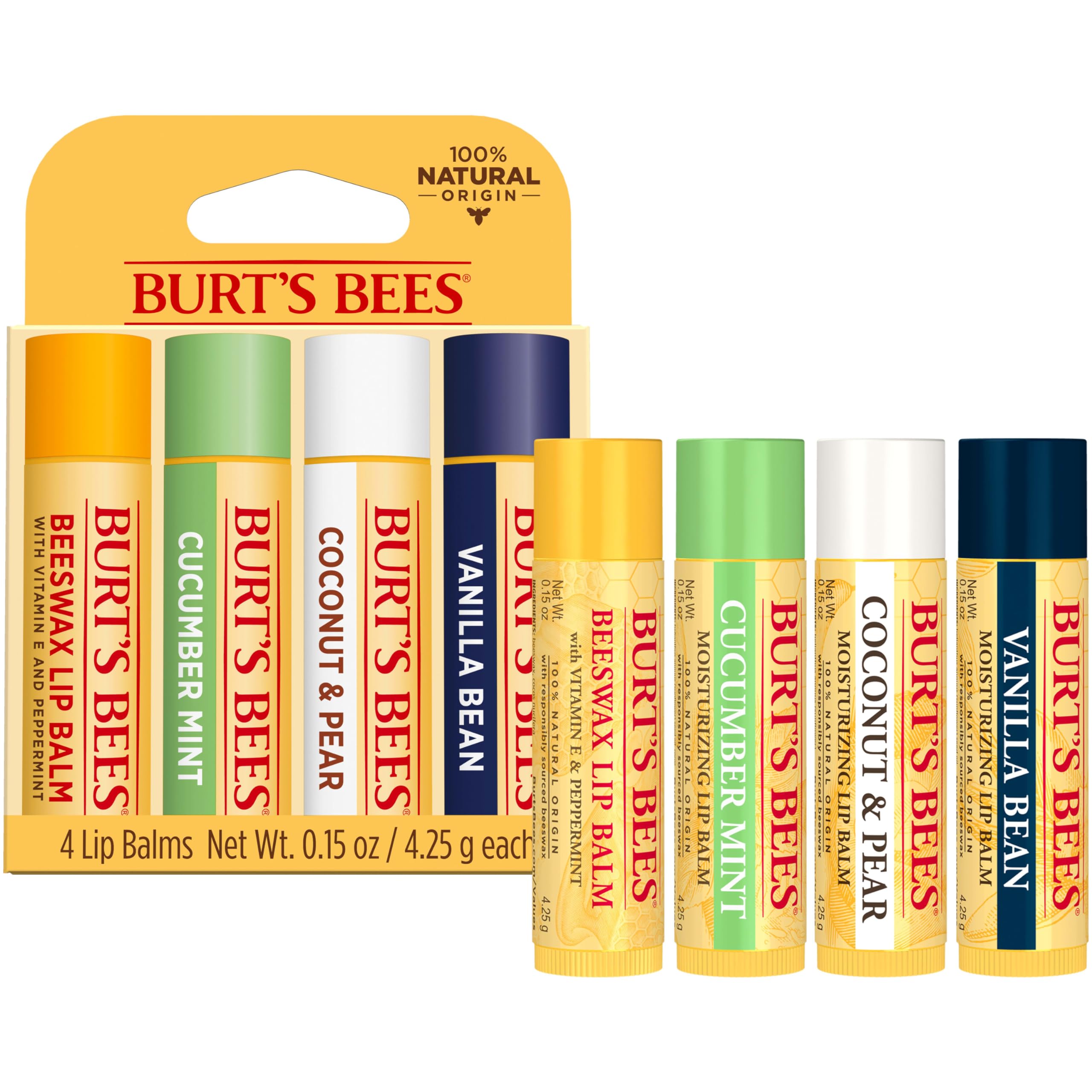 Burt's Bees balm applied on lips in lifestyle scene for soft, natural finish