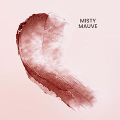Burt's Bees lip swatch of Misty Mauve showing buildable deep mauve tint