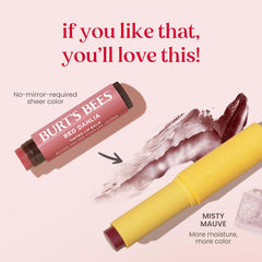 Burt's Bees small 0.16 oz tube next to coin to illustrate compact size benefit