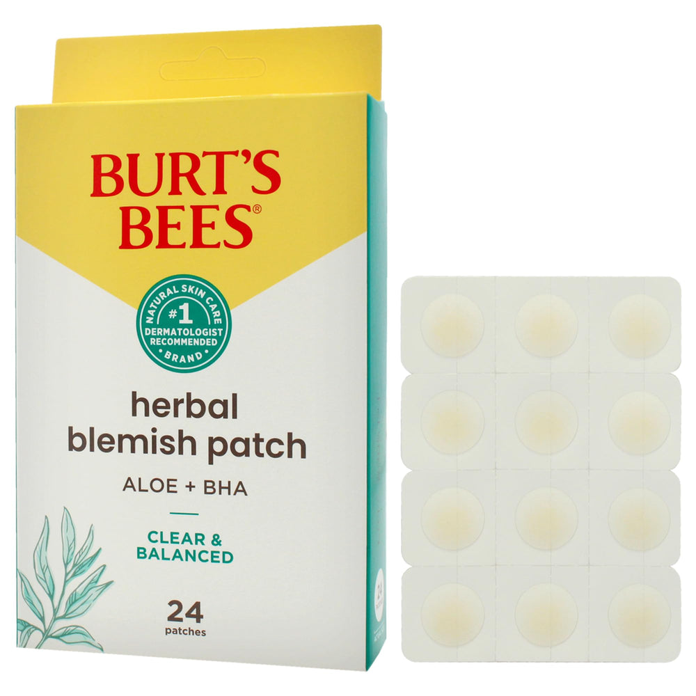 Burt's Bees applied patch on cheek demonstrating coverage and discreet look — stays protected