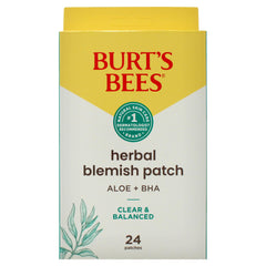 Burt's Bees patch under light makeup in lifestyle setting — blends with routine