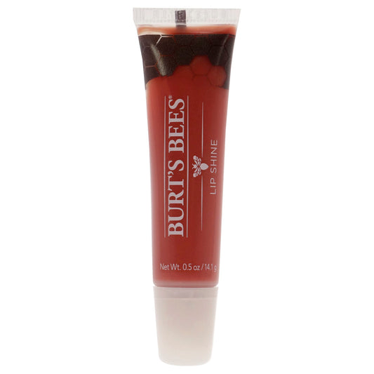 Burt's Bees Peachy front tube showing color and size, easy portable gloss