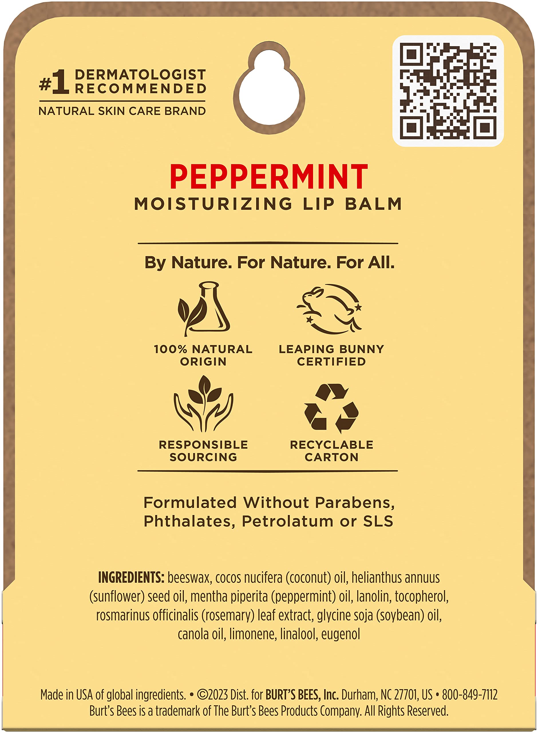 Burt's Bees stick close-up showing smooth balm texture and peppermint sheen for comfortable application