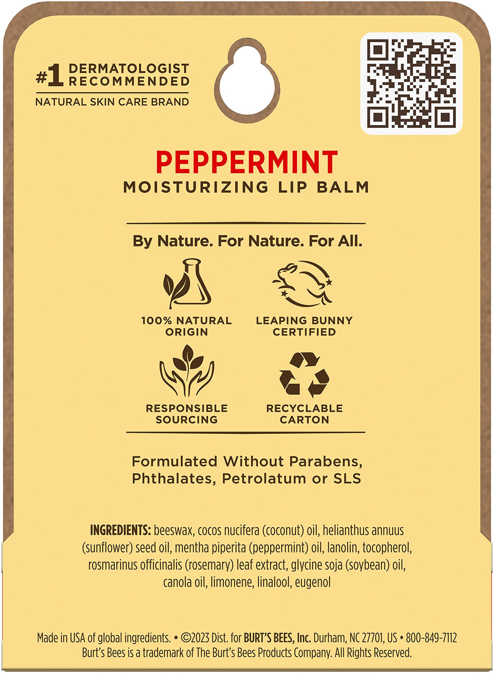 Burt's Bees stick close-up showing smooth balm texture and peppermint sheen for comfortable application