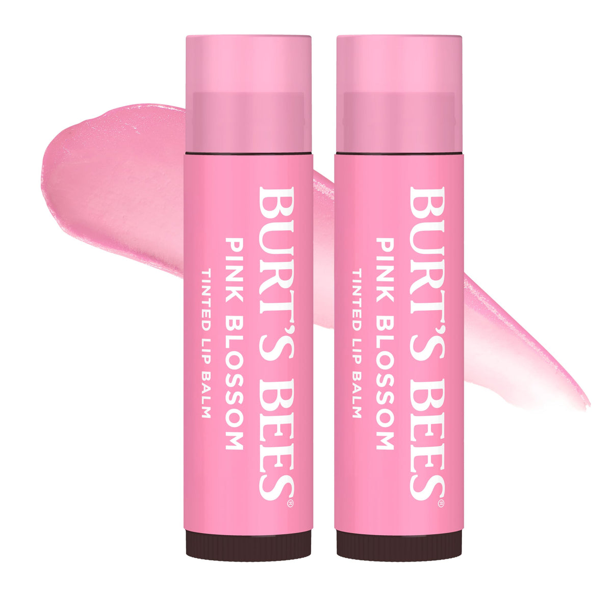 Burt's Bees front packaging showing Pink Blossom two-pack, neat gift-ready display